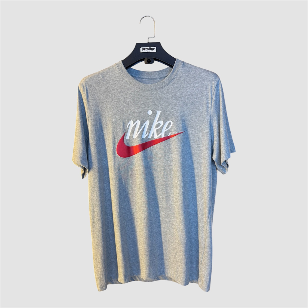 T-Shirt Nike Script Logo – Gris Chiné