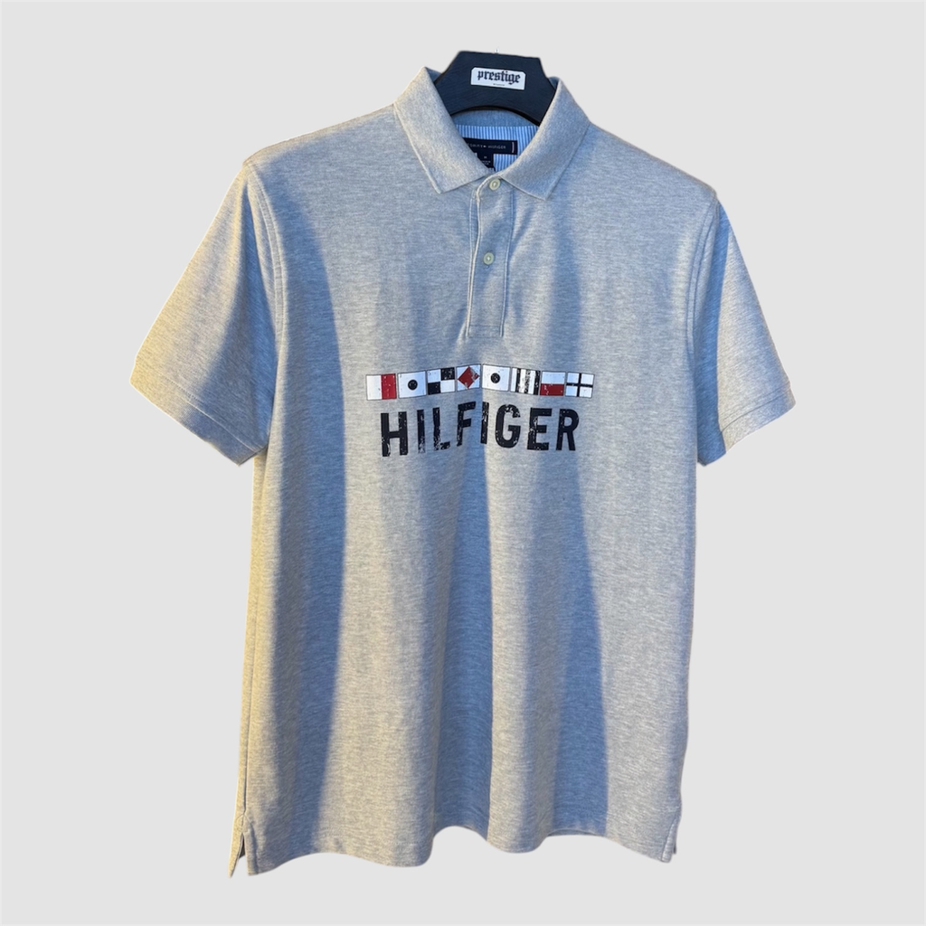 Polo Tommy Hilfiger Flag – Gris Chiné