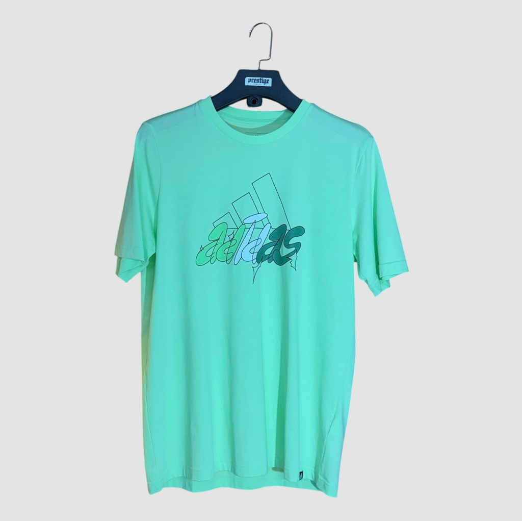 T-Shirt Adidas Logo Graffiti – Vert Menthe