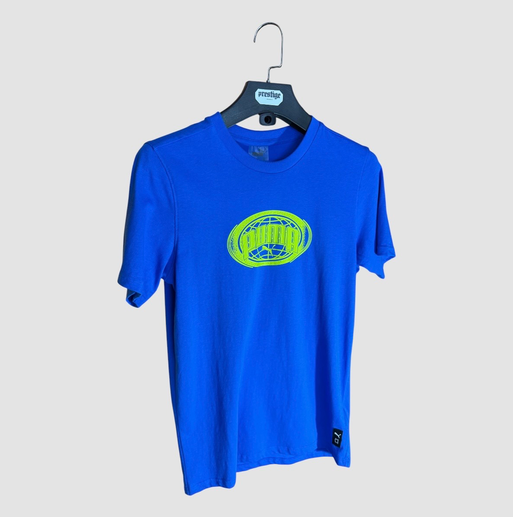 T-shirt Puma Bleu Électrique Logo Graphique