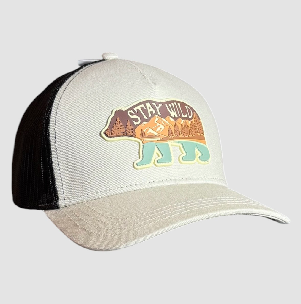 Cap Trucker “Stay Wild” – Beige / Noir