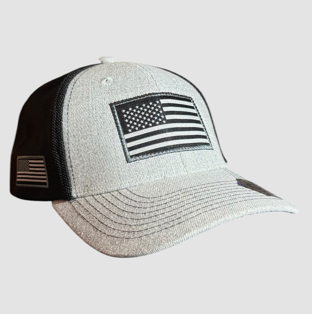 Cap Runs Deep Drapeau Américain – Gris Chiné / Noir