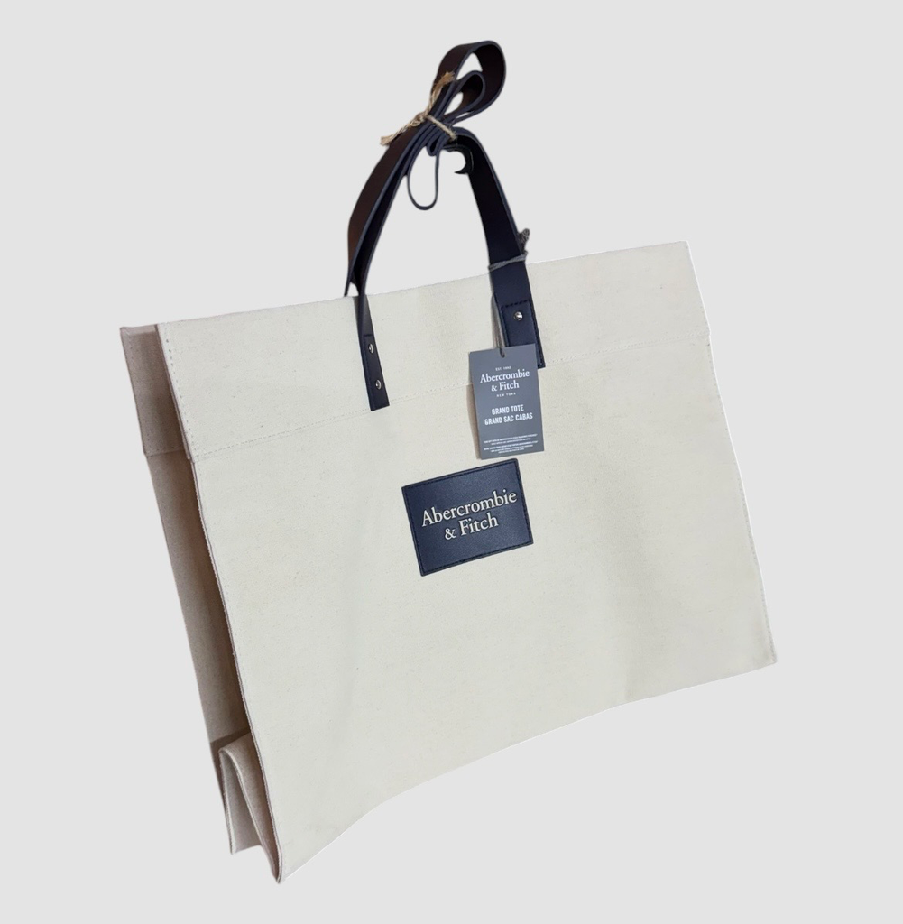 Grand Tote Bag Abercrombie & Fitch – Canvas Écru