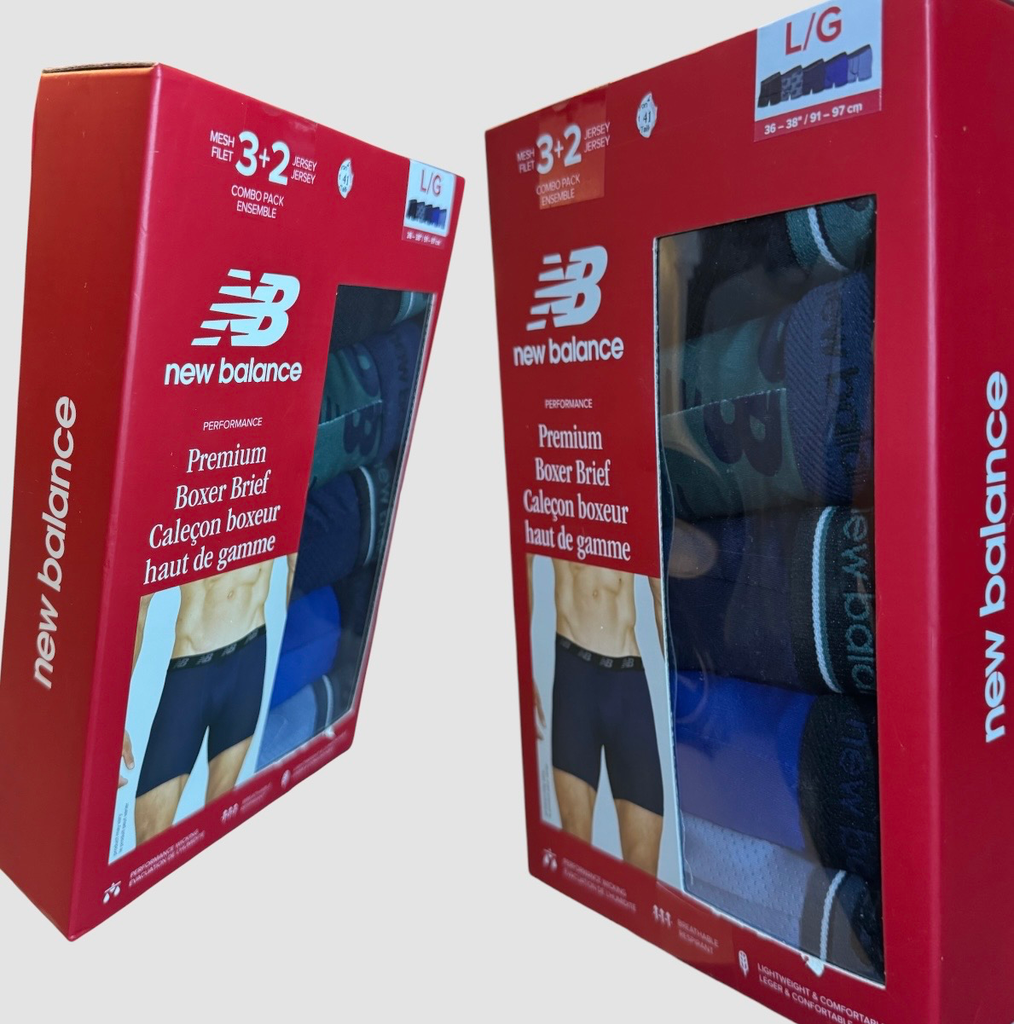 Lot de 5 Boxers New Balance Premium – 3+2 Combo Pack