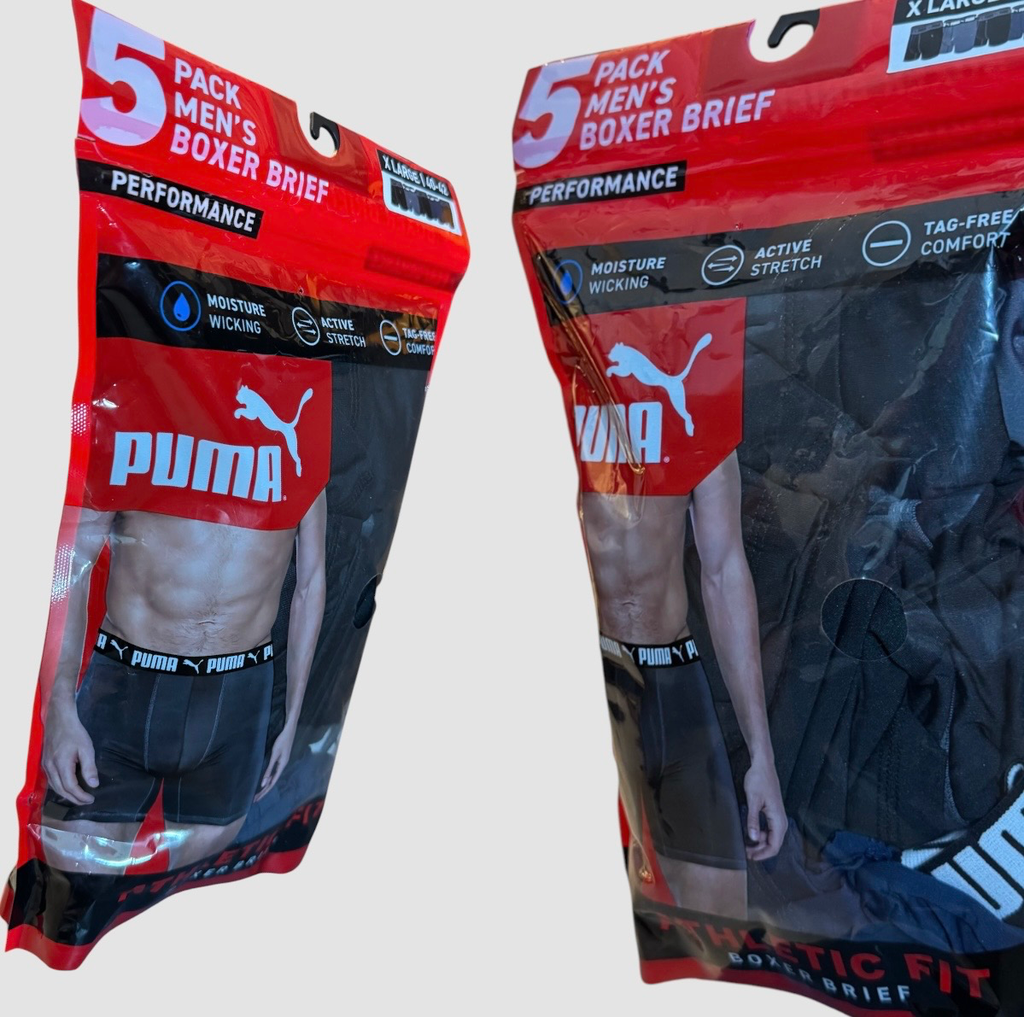 Lot de 5 Boxers Puma Athletic Fit – Noir