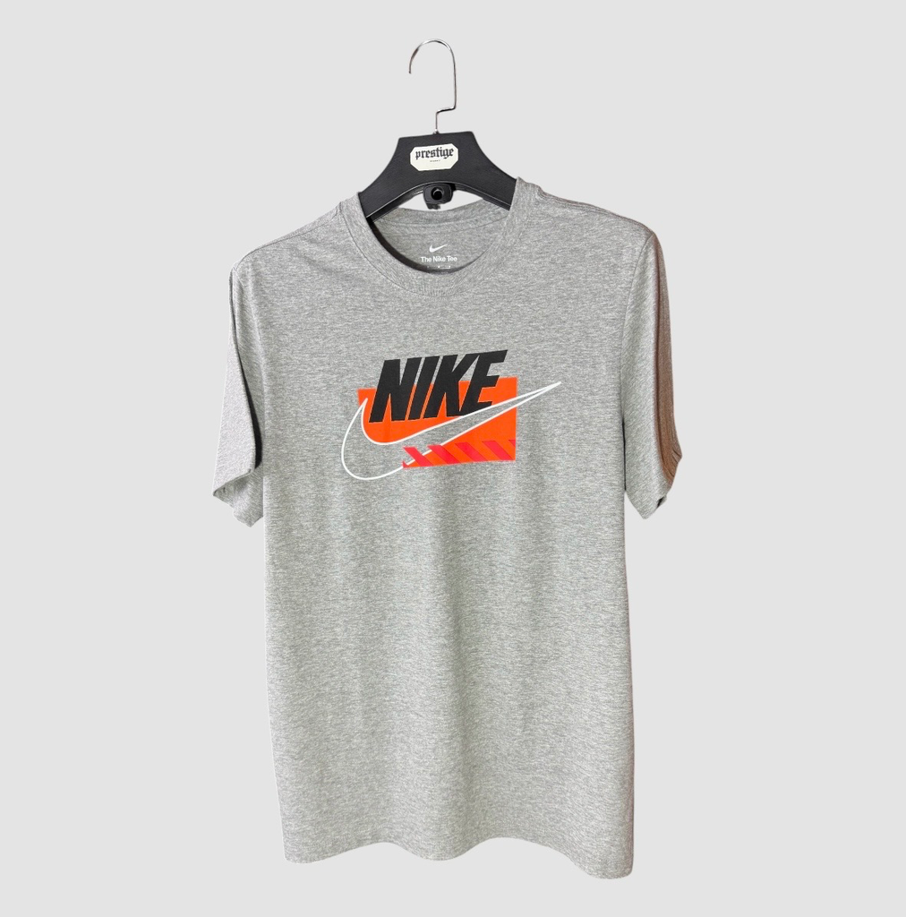 T-Shirt Nike Logo Block – Gris Chiné