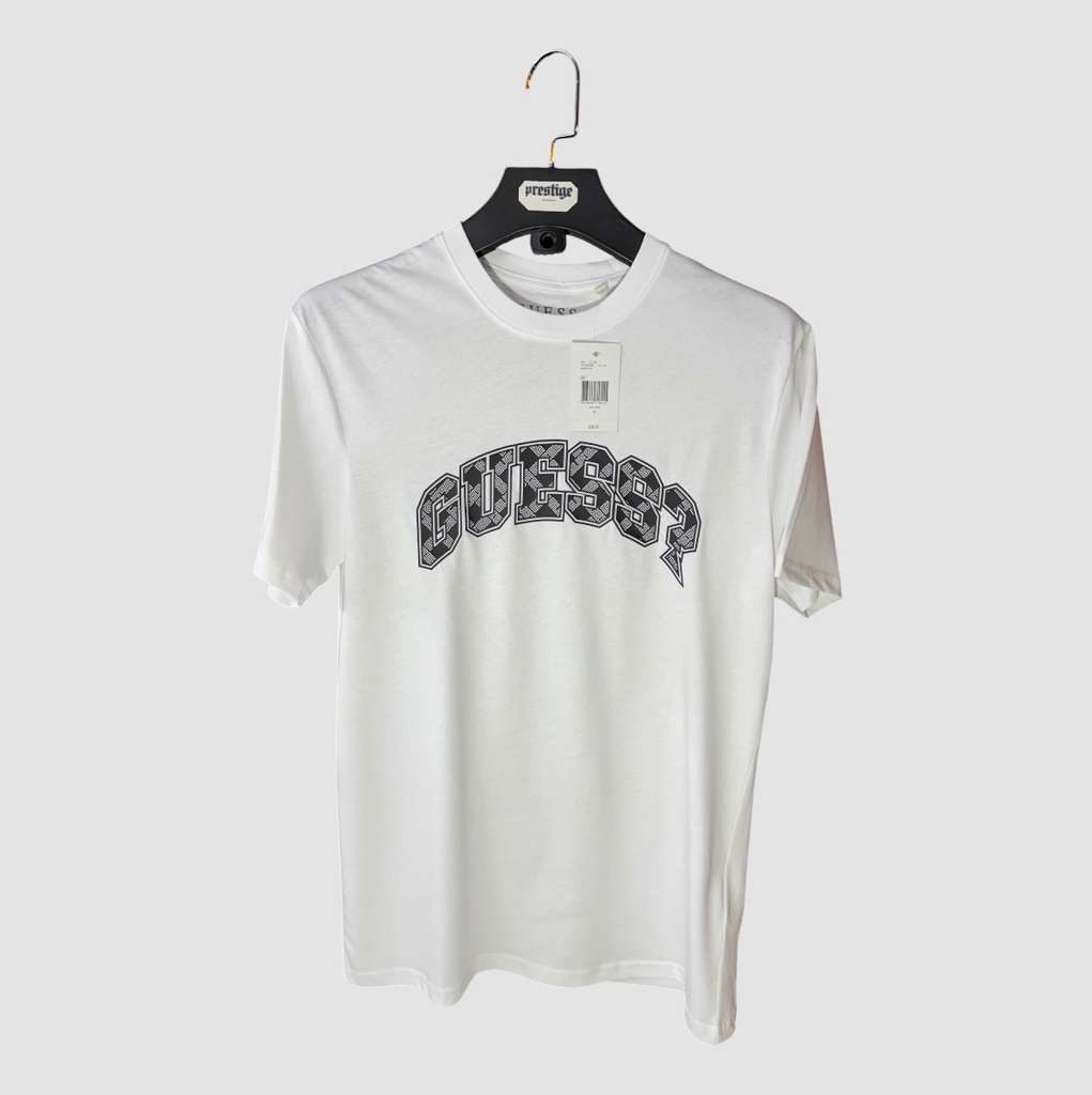 T-Shirt Guess Logo Monogram – Blanc