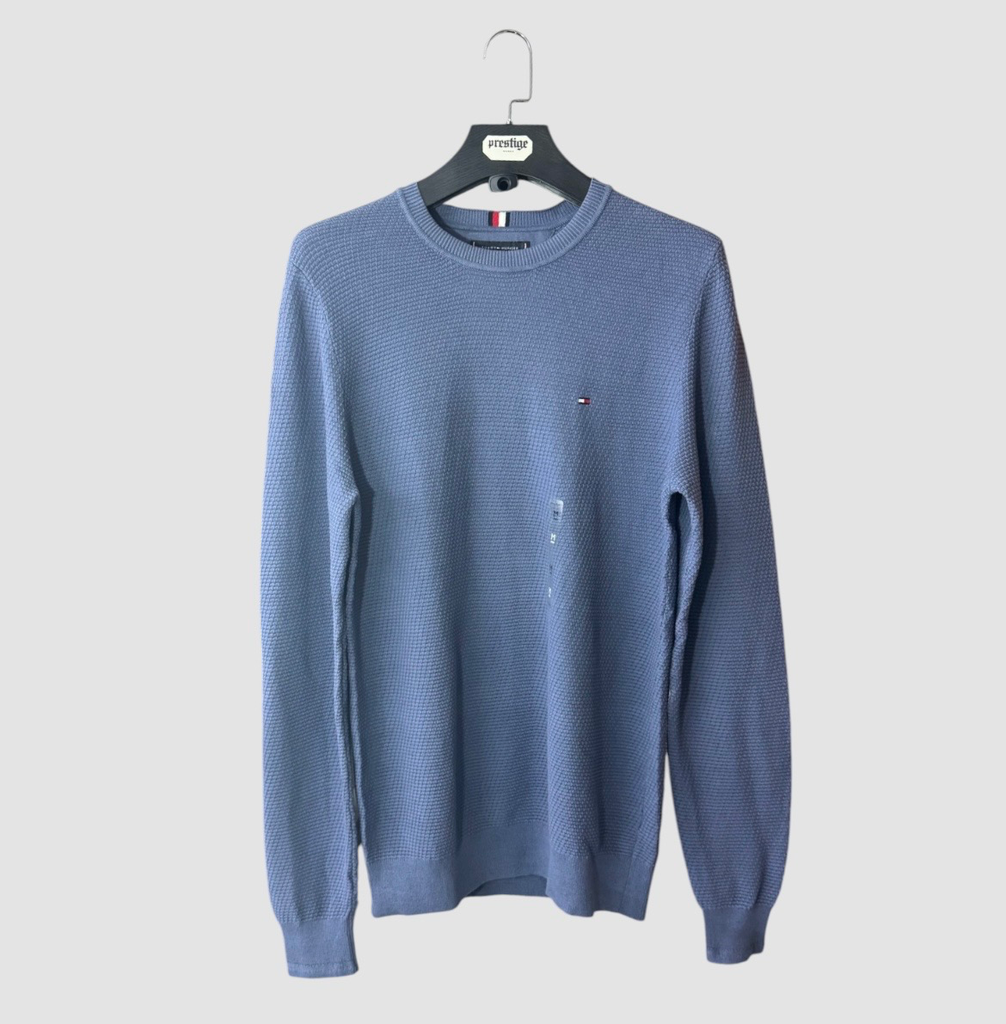 Pull Tommy Hilfiger Waffle Knit – Bleu Clair