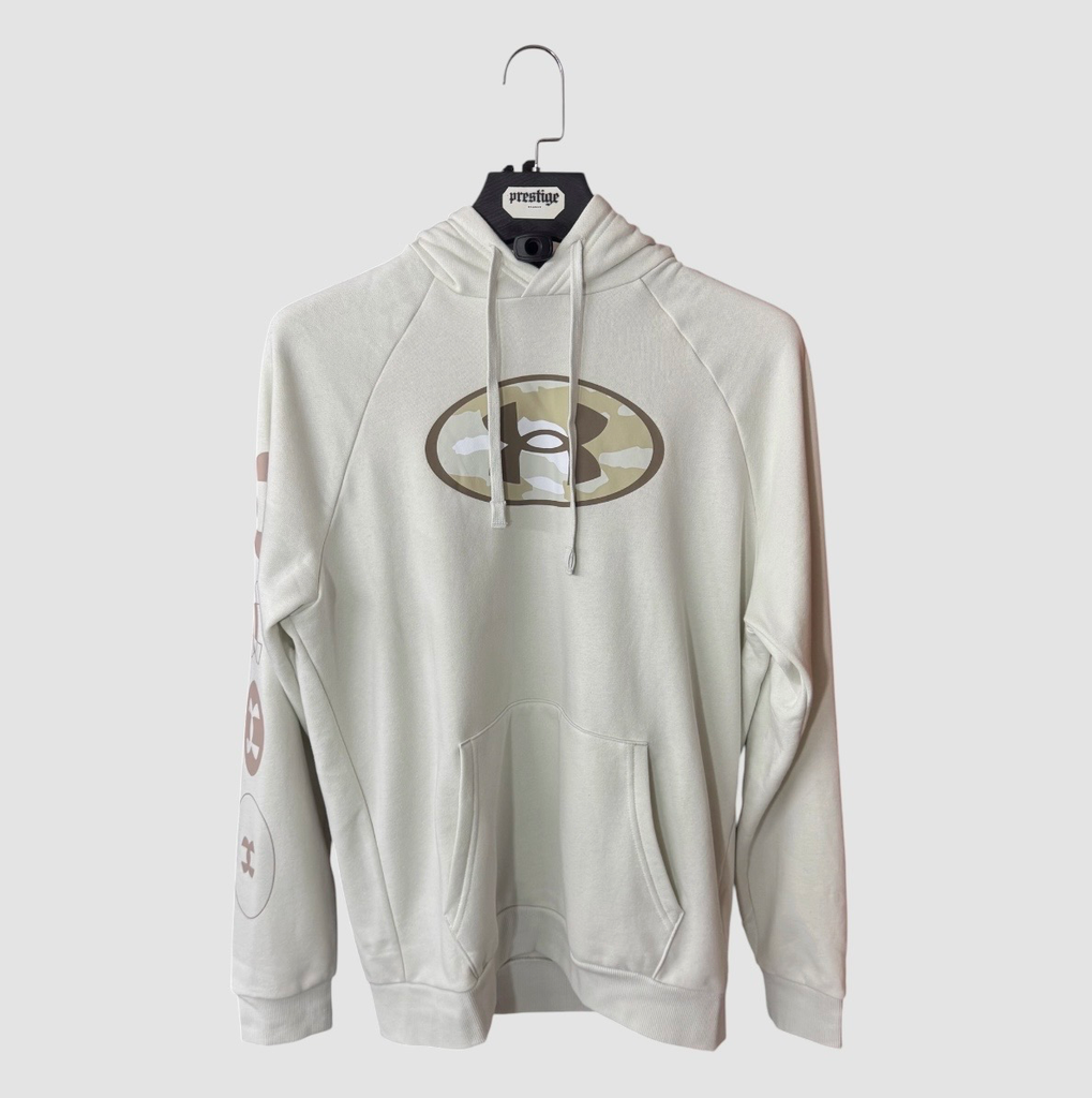 Sweat à Capuche Under Armour Camo Logo – Blanc Cassé
