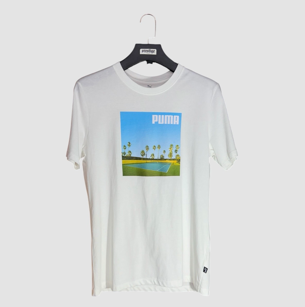 T-Shirt Puma Tennis Court Graphic – Blanc