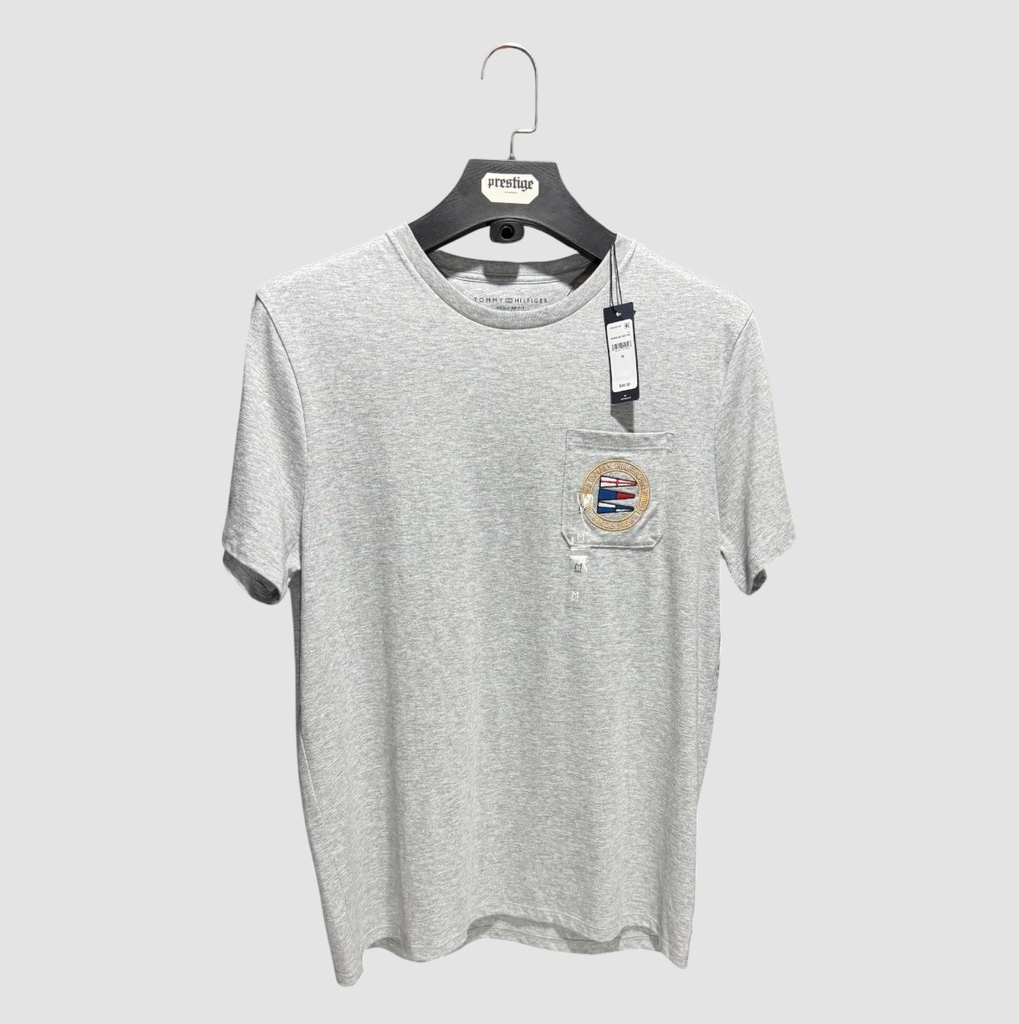T-Shirt Tommy Hilfiger Pocket Logo – Gris Chiné
